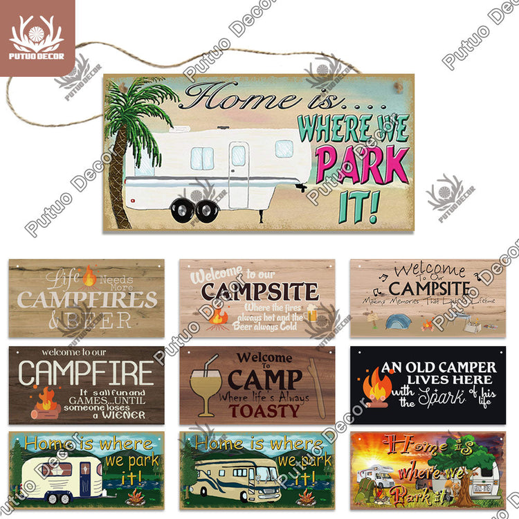 Wooden waal decoration signs with text