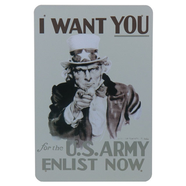 War vehicles retro style metal wall plate - Retro Shop NL