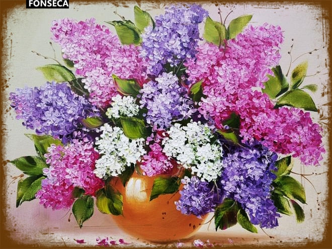 Lilac Flowers Retro style wall signs - Retro Shop NL