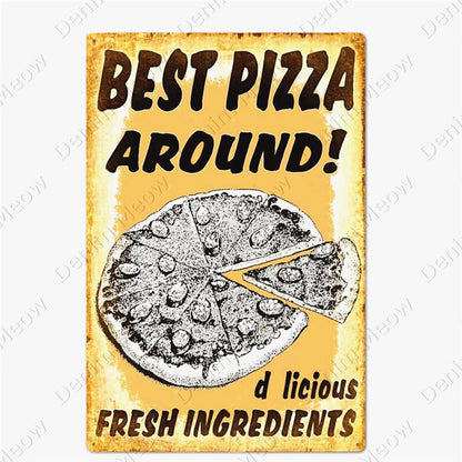 Pizza Zone retro style metal wall plate - Retro Shop NL