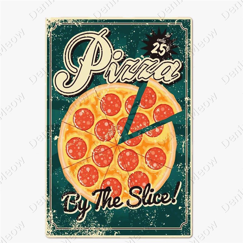 Pizza Zone retro style metal wall plate - Retro Shop NL