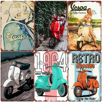 Vespa Scooter Retro wall signs - Retro Shop NL