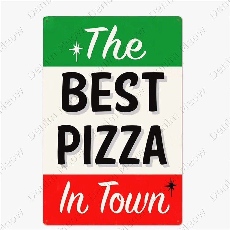 Pizza Zone retro style metal wall plate - Retro Shop NL