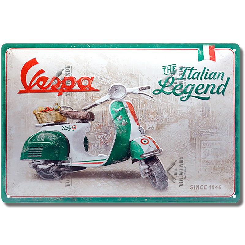 Vespa classic style wall plate - Retro Shop NL