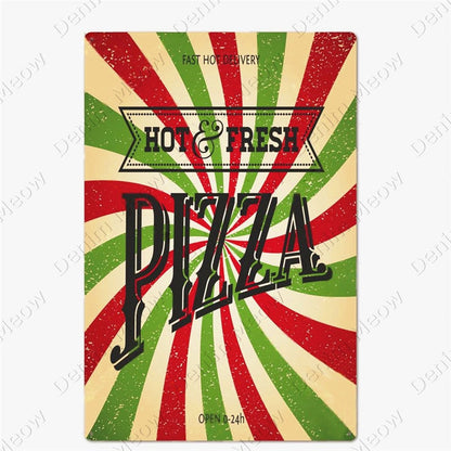 Pizza Zone retro style metal wall plate - Retro Shop NL