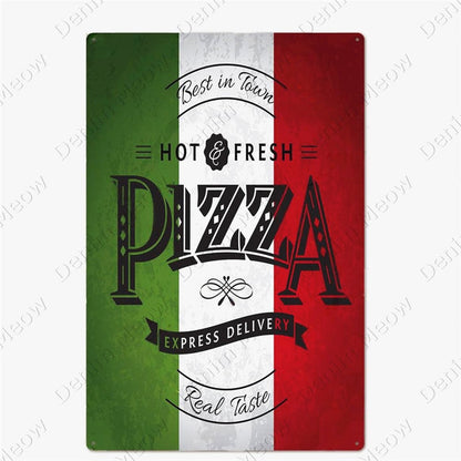 Pizza Zone retro style metal wall plate - Retro Shop NL