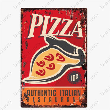 Pizza Zone retro style metal wall plate - Retro Shop NL