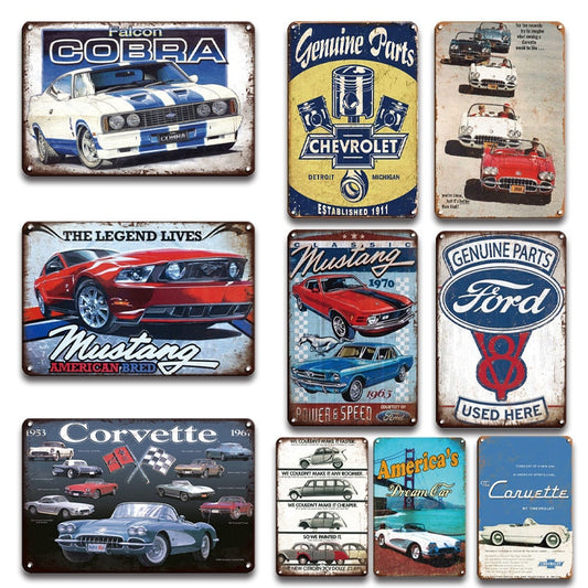 Muscle Car Retro wall signs - Retro Shop NL