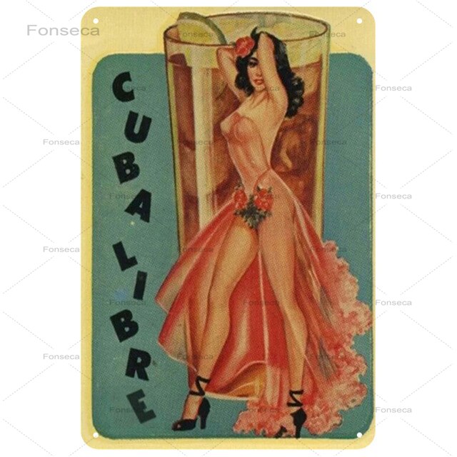 Lovely Girls Retro style metal wall plates - Retro Shop NL