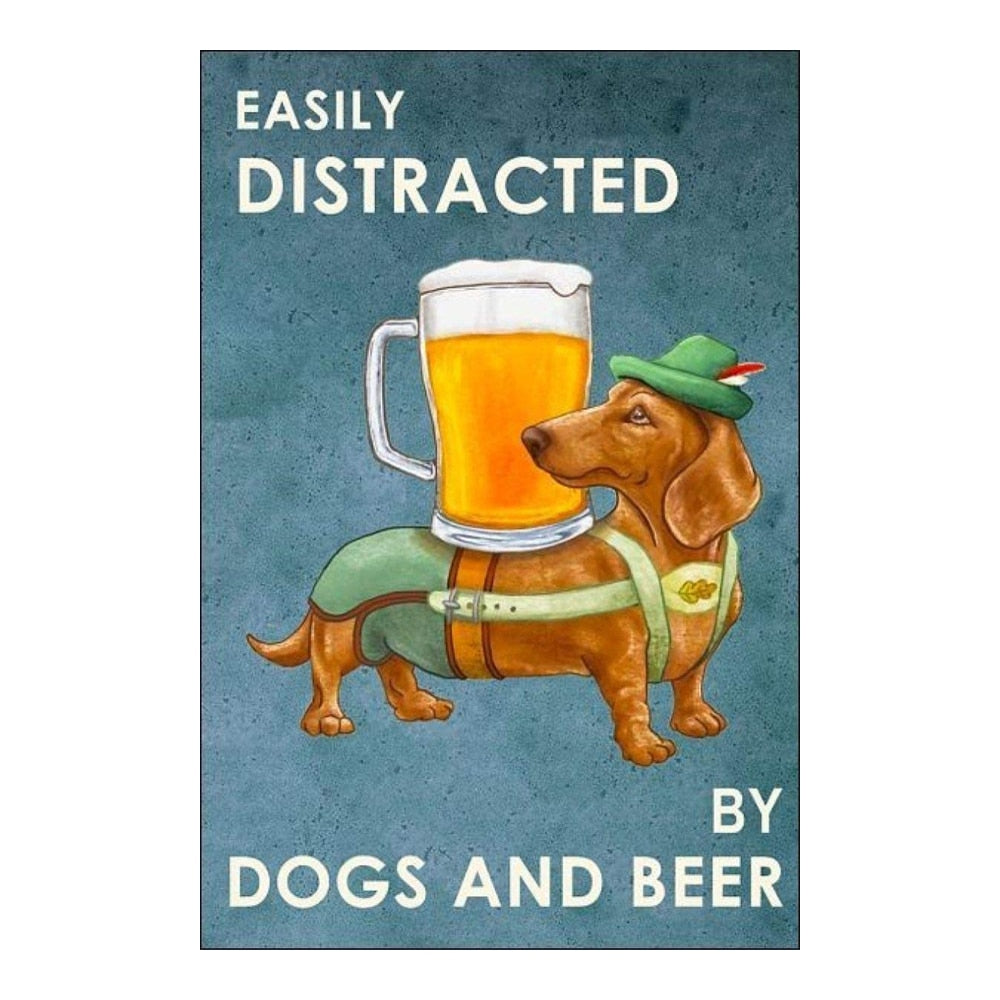 Nice funny Dogs Retro wall signs - Retro Shop NL