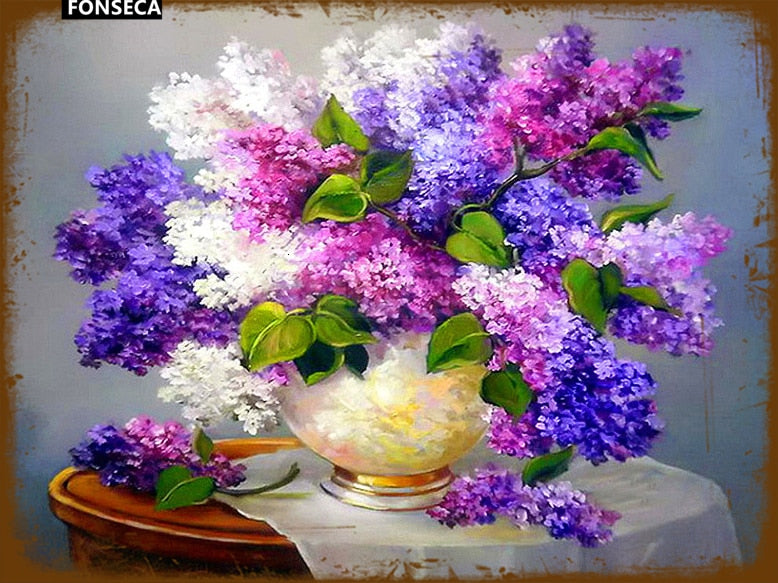 Lilac Flowers Retro style wall signs - Retro Shop NL