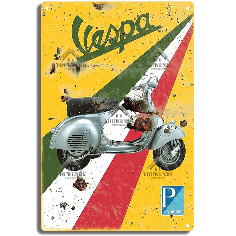 Vespa classic style wall plate - Retro Shop NL