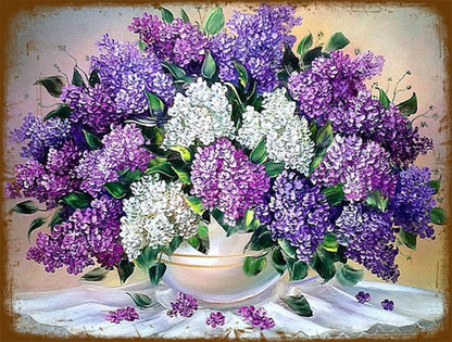 Lilac Flowers Retro style wall signs - Retro Shop NL