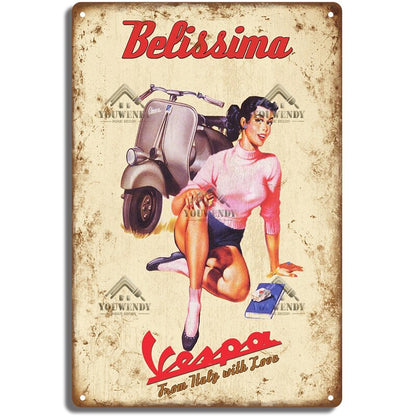 Vespa classic style wall plate - Retro Shop NL