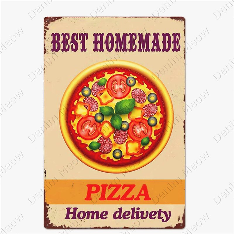 Pizza Zone retro style metal wall plate - Retro Shop NL