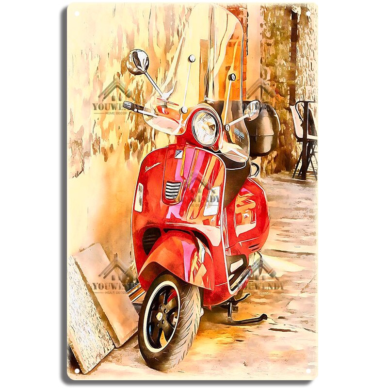 Vespa classic style wall plate - Retro Shop NL