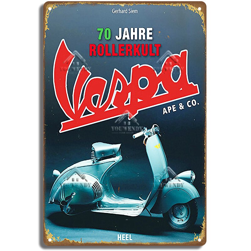 Vespa classic style wall plate - Retro Shop NL