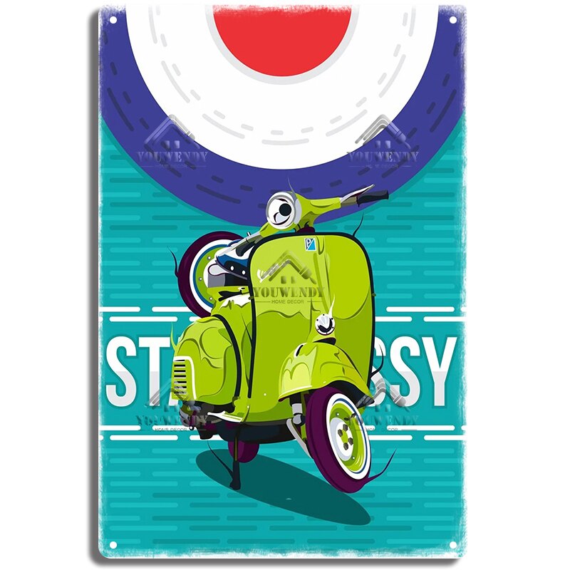 Vespa classic style wall plate - Retro Shop NL