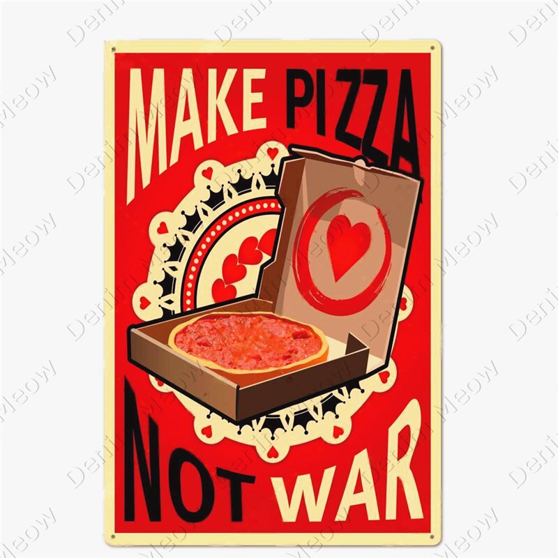 Pizza Zone retro style metal wall plate - Retro Shop NL