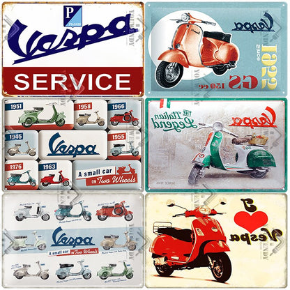 Vespa classic style wall plate - Retro Shop NL