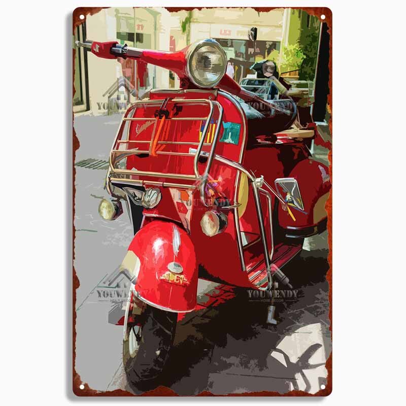 Vespa Scooter Retro wall signs - Retro Shop NL