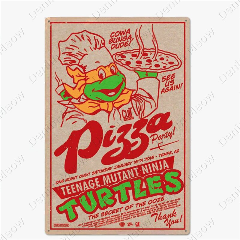 Pizza Zone retro style metal wall plate - Retro Shop NL