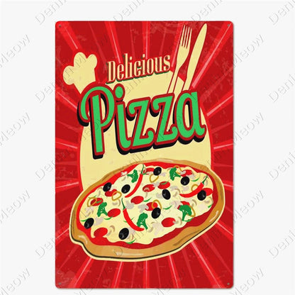 Pizza Zone retro style metal wall plate - Retro Shop NL