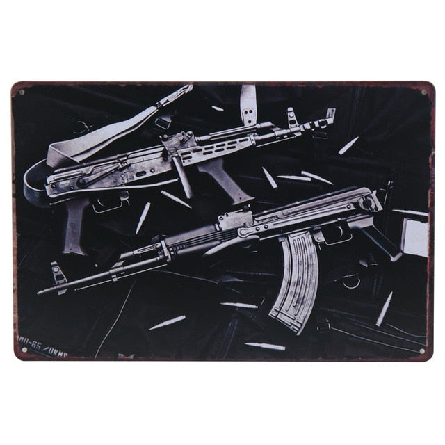 War vehicles retro style metal wall plate - Retro Shop NL