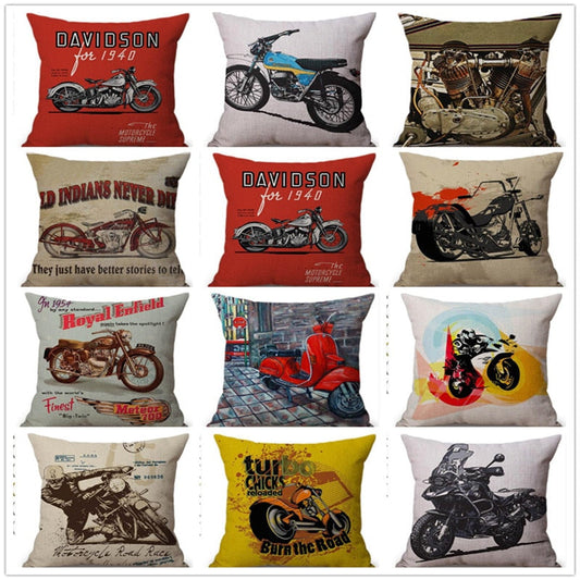 Classic Motorcycles pillowcase - Retro Shop NL