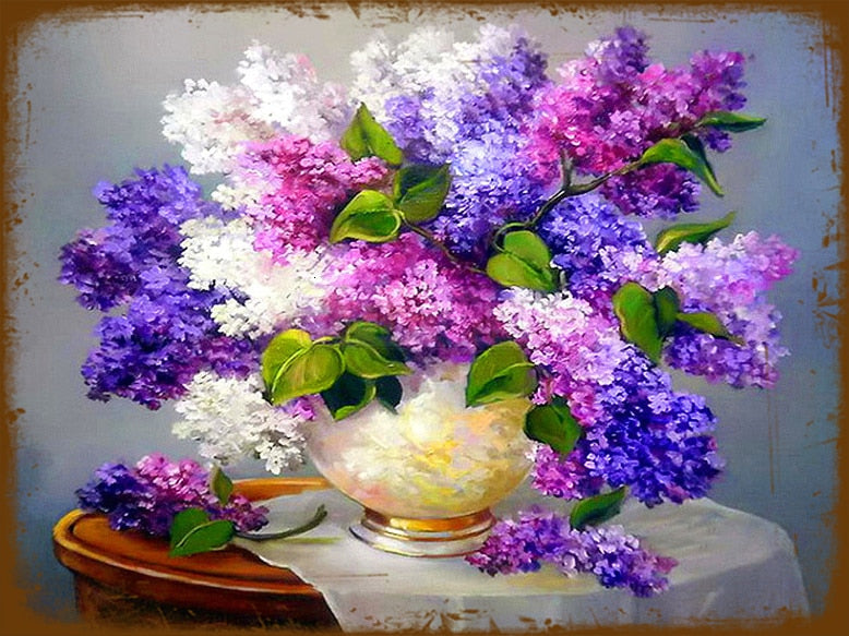 Lilac Flowers Retro style wall signs - Retro Shop NL