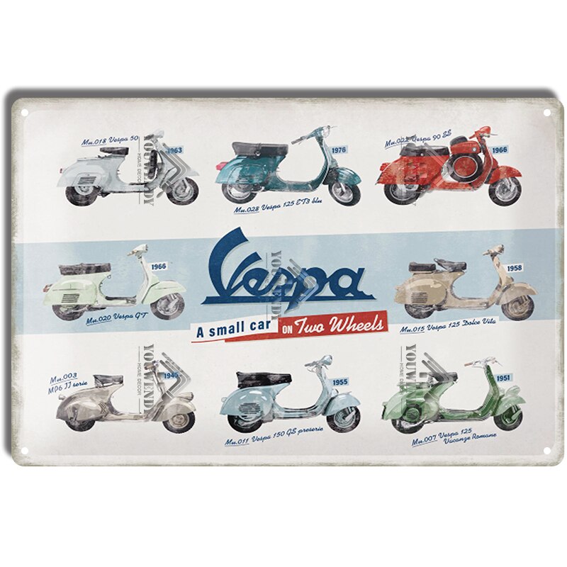 Vespa classic style wall plate - Retro Shop NL