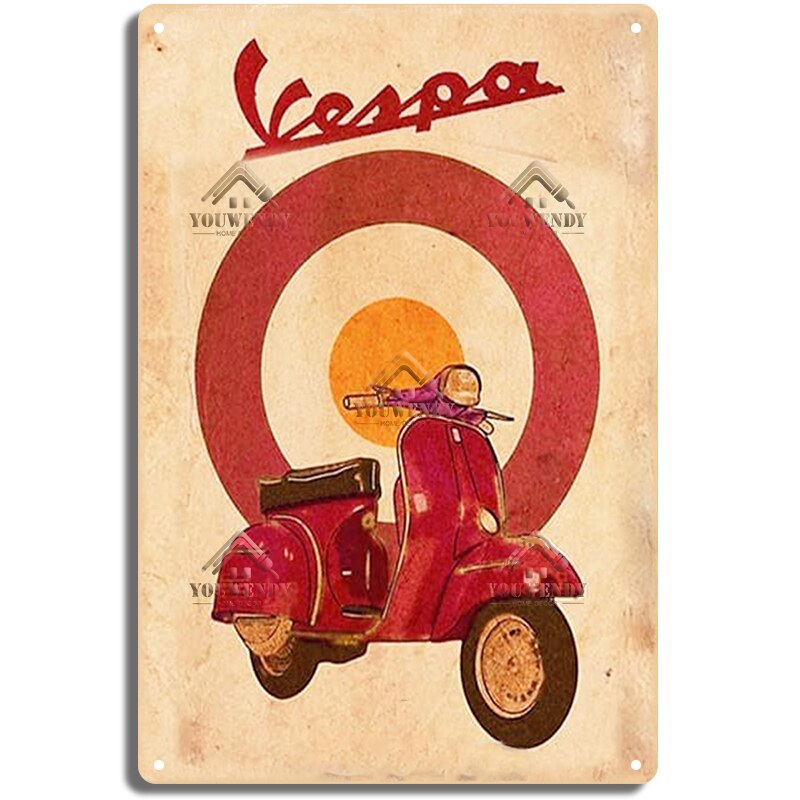 Vespa classic style wall plate - Retro Shop NL