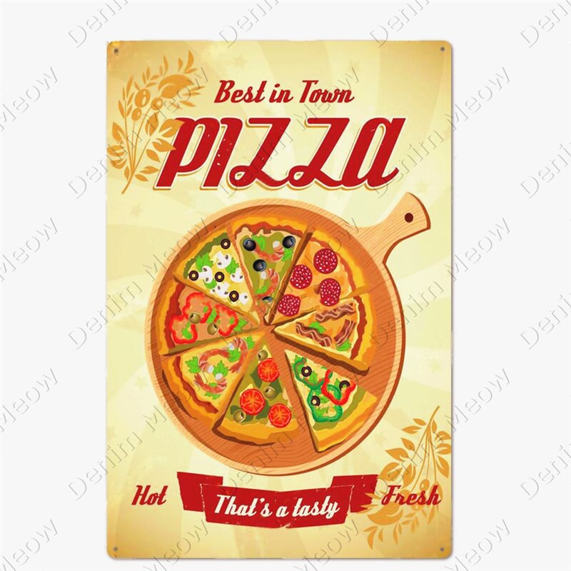 Pizza Zone retro style metal wall plate - Retro Shop NL