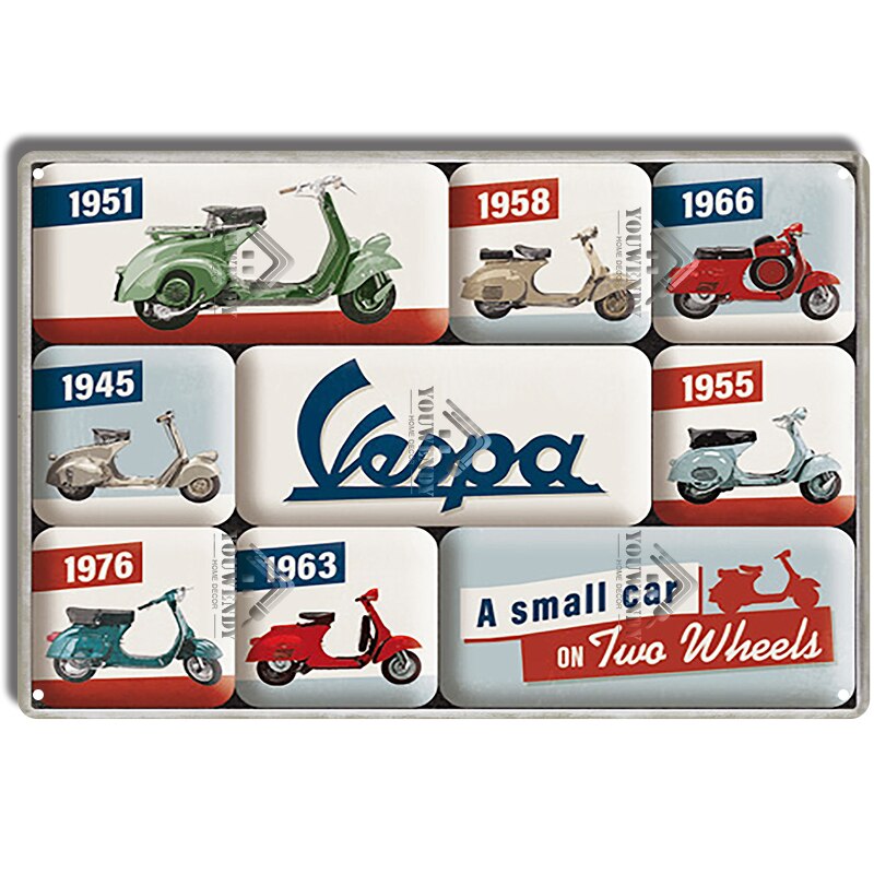 Vespa classic style wall plate - Retro Shop NL