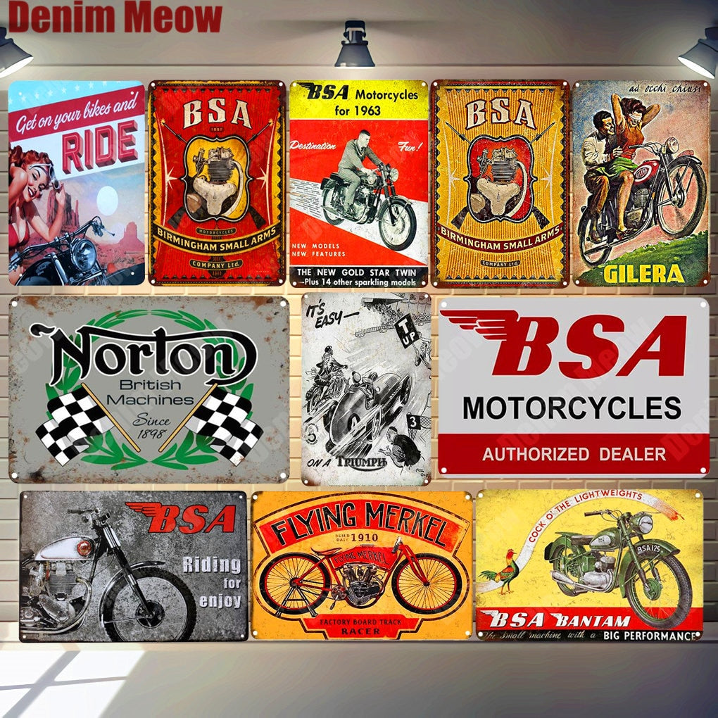 BSA Motorcycles Retro wall signs - Retro Shop NL