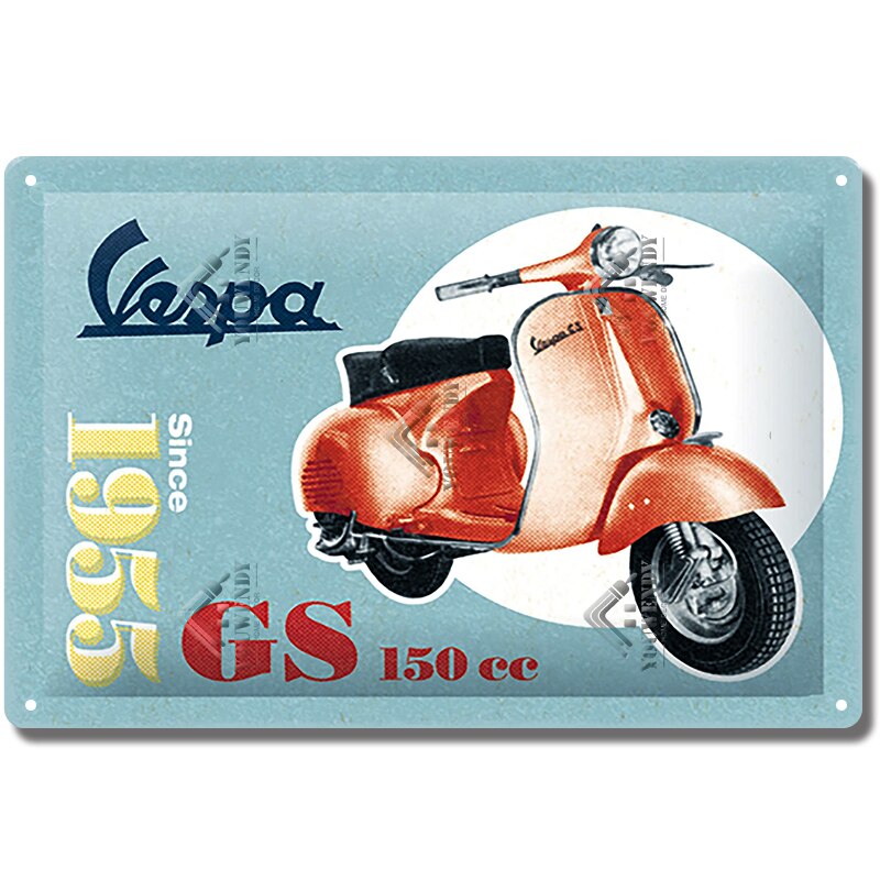 Vespa classic style wall plate - Retro Shop NL