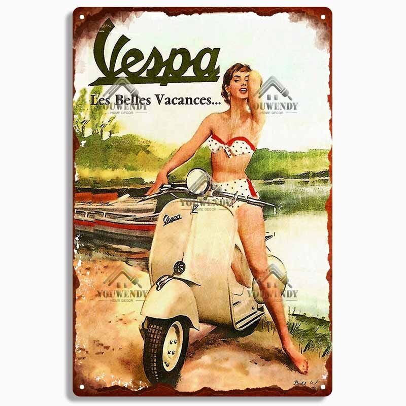 Vespa Scooter Retro wall signs - Retro Shop NL