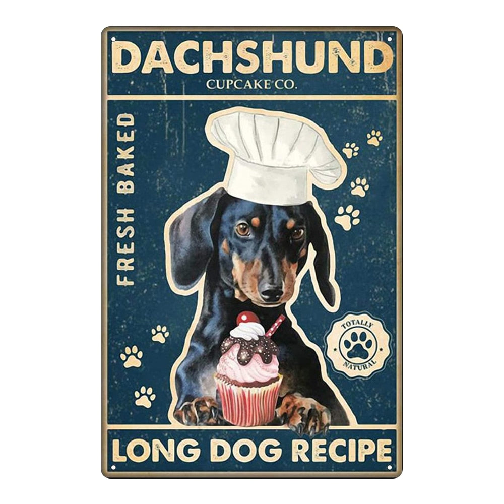 Nice funny Dogs Retro wall signs - Retro Shop NL