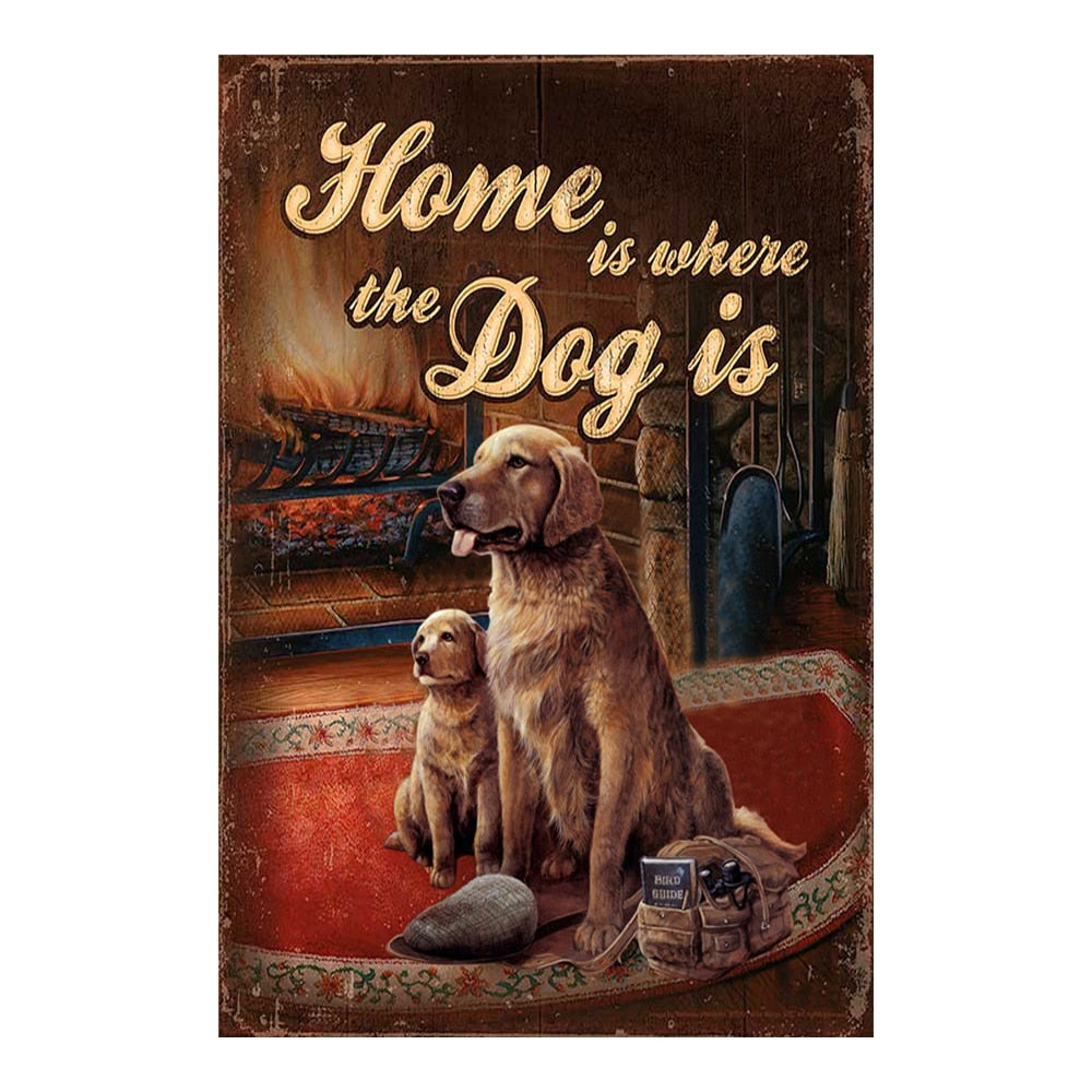 Nice funny Dogs Retro wall signs - Retro Shop NL