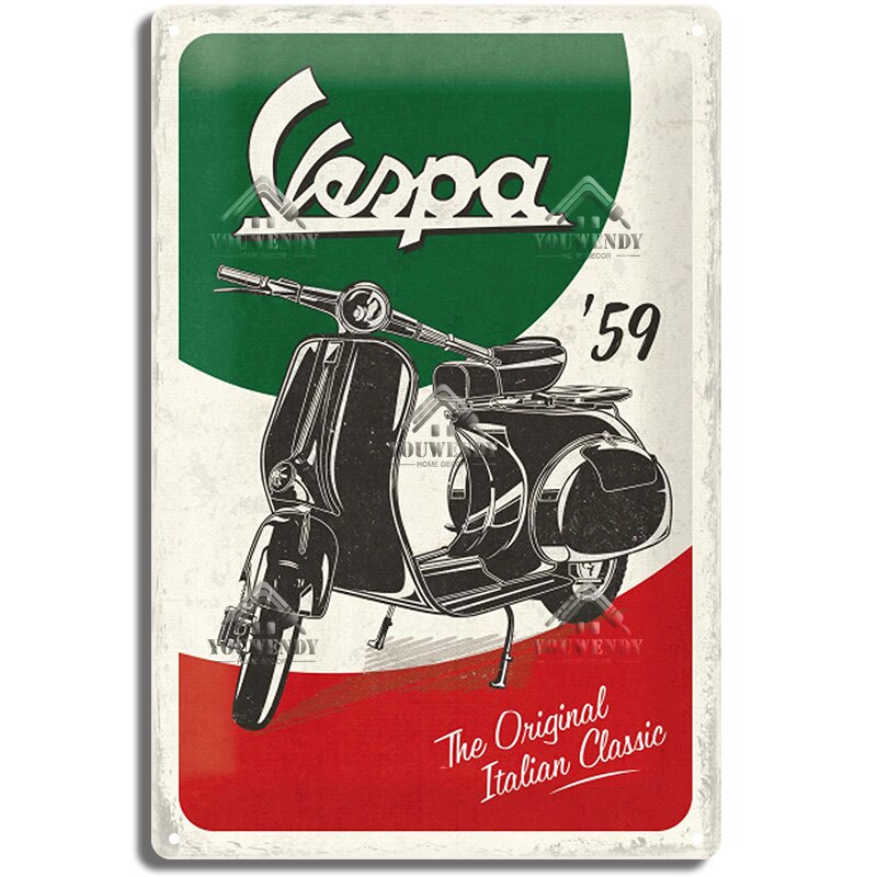 Vespa classic style wall plate - Retro Shop NL