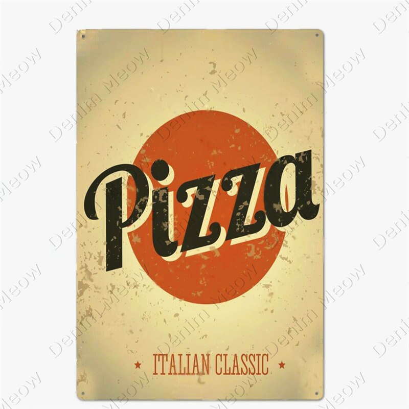 Pizza Zone retro style metal wall plate - Retro Shop NL