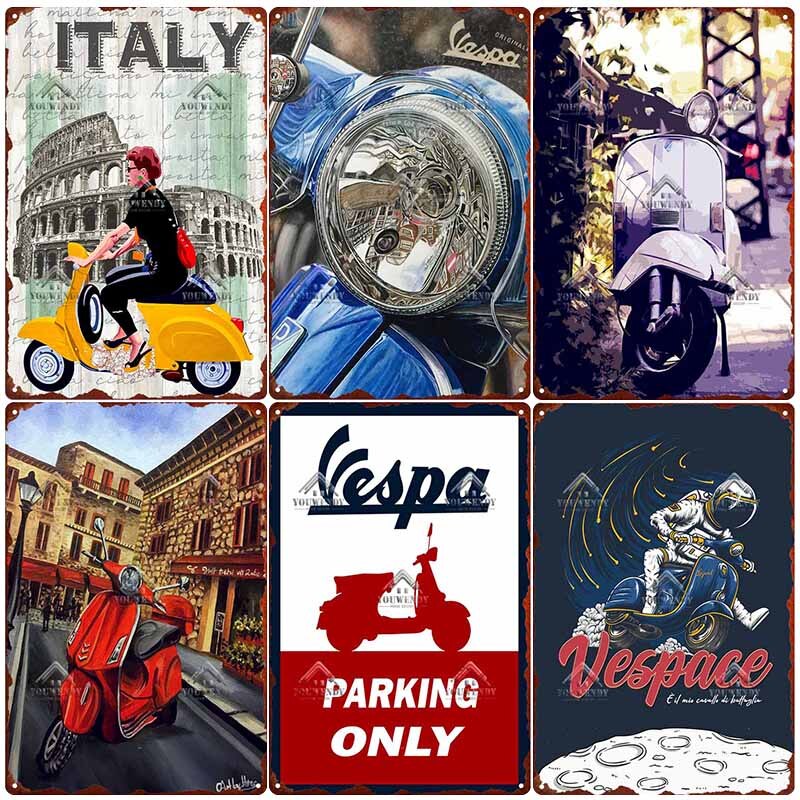 Vespa Scooter Retro wall signs - Retro Shop NL