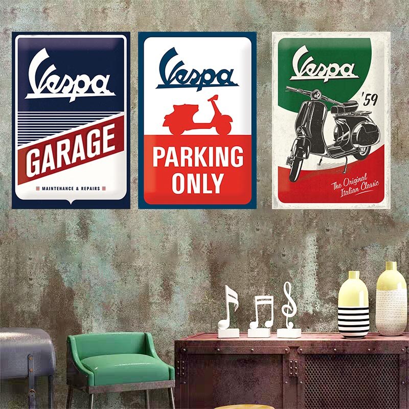 Vespa classic style wall plate - Retro Shop NL