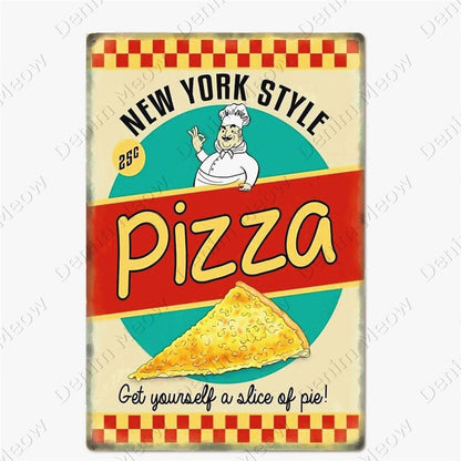 Pizza Zone retro style metal wall plate - Retro Shop NL