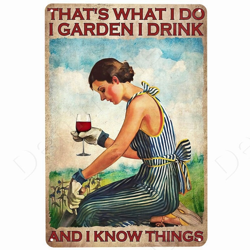 I Drink I Know Retro style metal wall signs - Retro Shop NL