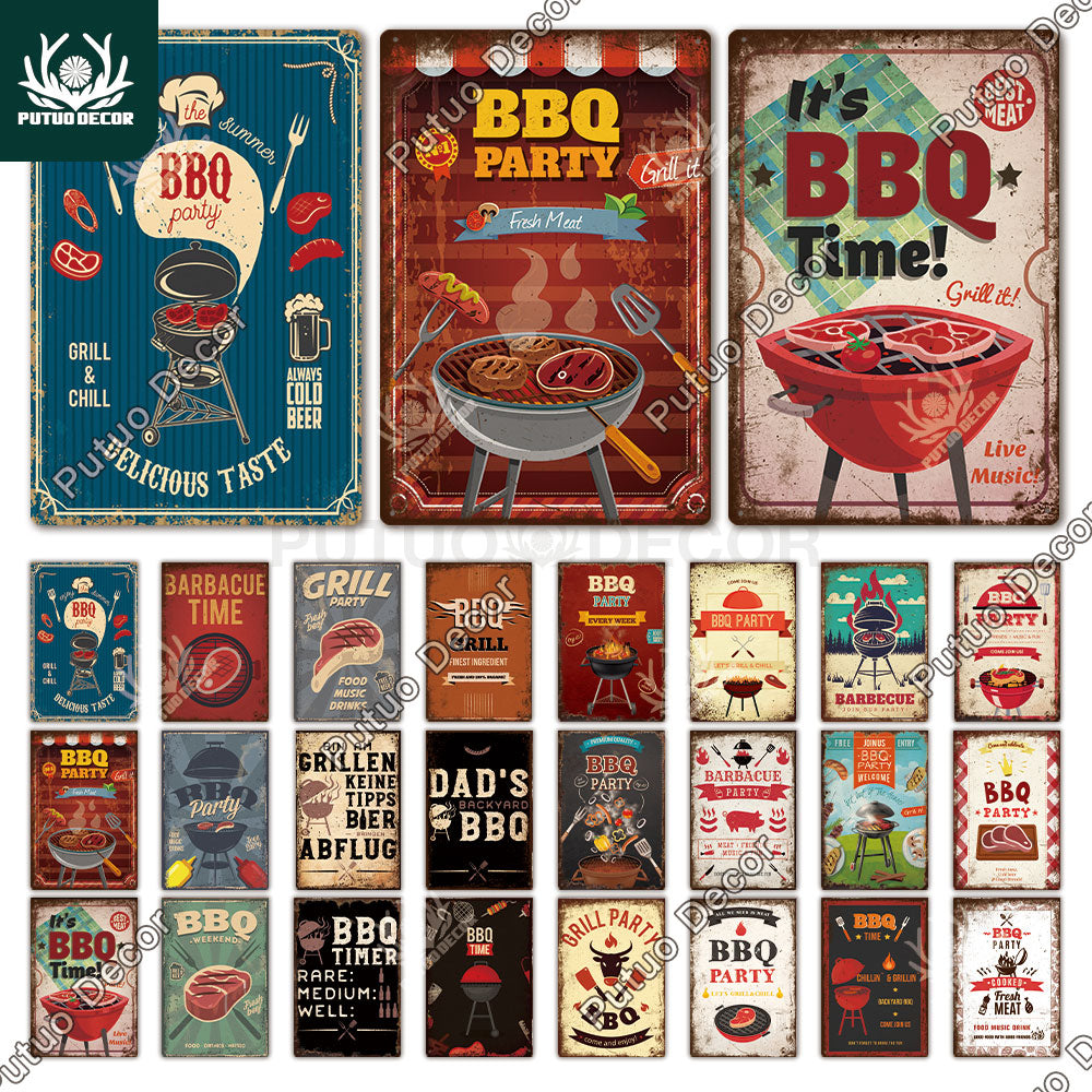 BBQ Retro style wall plate - Retro Shop NL