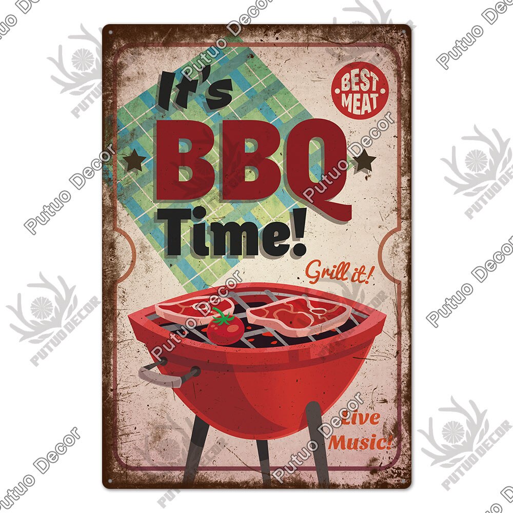 BBQ Retro style wall plate - Retro Shop NL