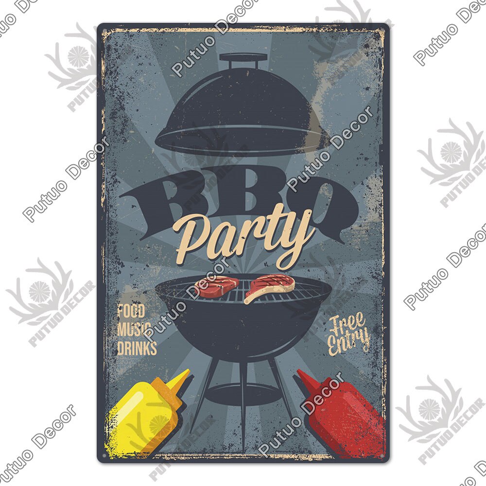 BBQ Retro style wall plate - Retro Shop NL