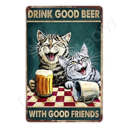 I Drink I Know Retro style metal wall signs - Retro Shop NL