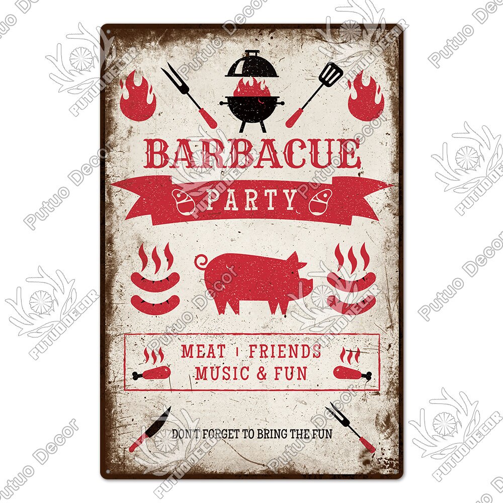 BBQ Retro style wall plate - Retro Shop NL